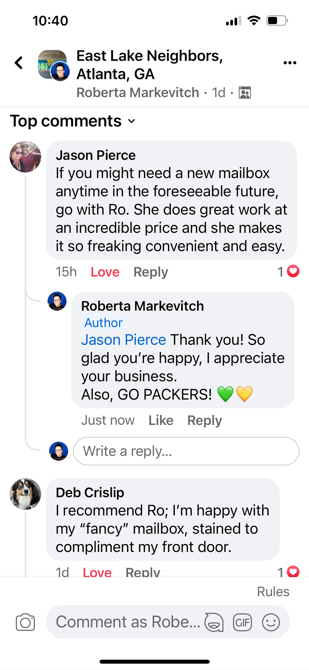 Customer review